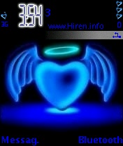 Heart Blue Glow Black Mobile Theme