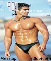 Hunk Shows Sexy Body Mobile Theme