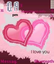 Pink Hearts I Love You Mobile Theme