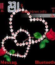 Romantic Hearts Rose Black n Red Theme