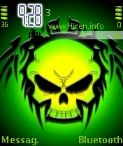 Skull Green Yellow Mobile Theme