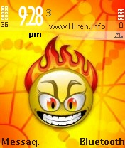 Smily Emoticon Fire Angry Mobile Theme